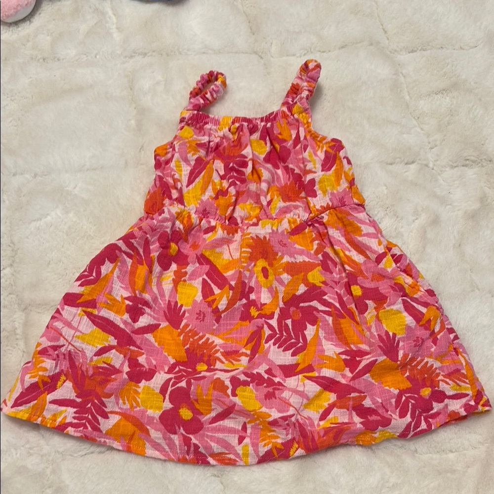 Cat & Jack Pink and Orange Sleeveless Sundress